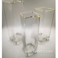 Creative geometry glass vase transparent flower arrangement